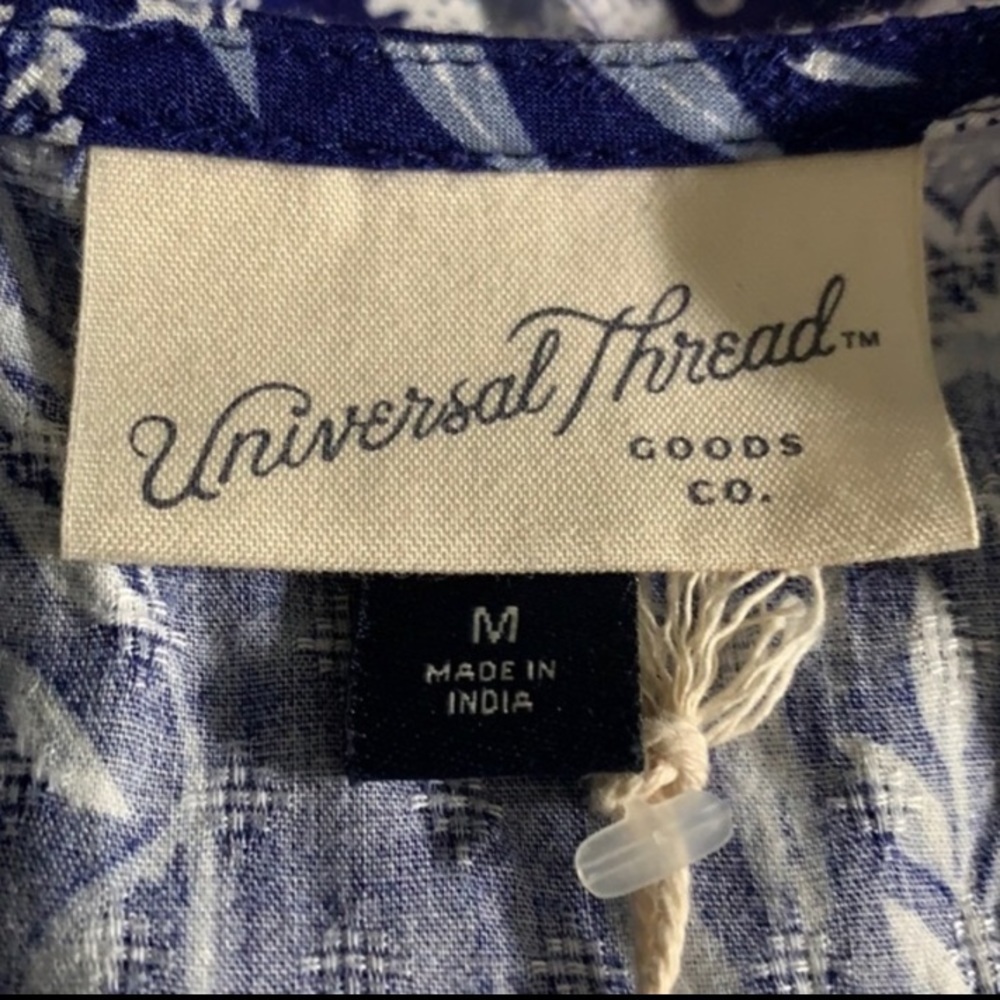 Universal Thread Blue Floral Ruffle Cotton Top‎ - Picture 9 of 13